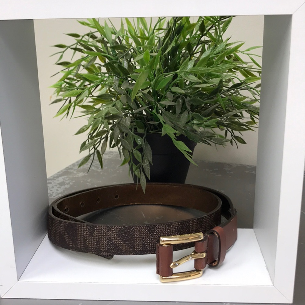 Michael Kors Dark Brown Logo Belt